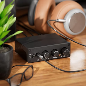 Multi-Input Desktop Digital Audio Decoder, Adjustable Tone Headphone Amplifier For Home Entertainment And Gaming Setups