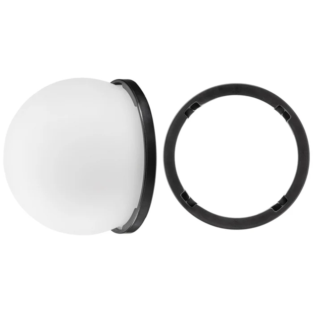 Magnetic Quick-Attach Spherical Light Diffusion Dome, 360-Degree Wide Spread Flash Modifier For Portable Studio Lighting Units