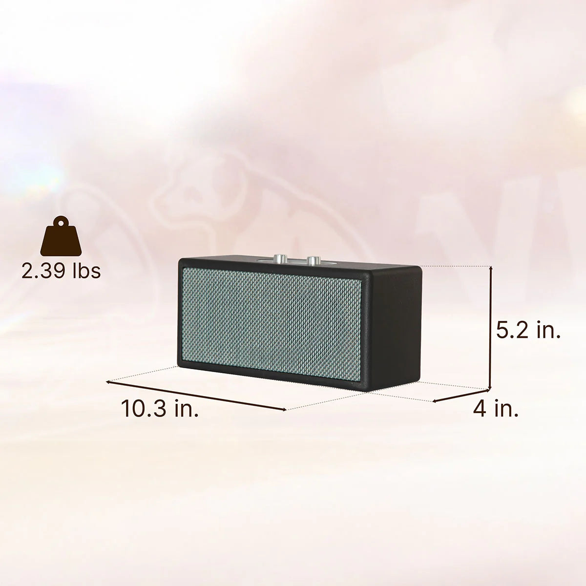 Vintage Rectangular Multi-Function Wireless Audio Speaker, Tabletop Retro Bluetooth Sound Box With Multiple Playback Modes And Mic Input