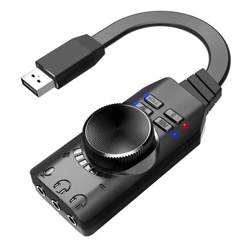 Virtual 7.1 Surround Usb External Gaming Sound Card Adapter, Multi-Jack Plug-And-Play 3.5Mm Audio Converter For Desktop And Notebook Computers