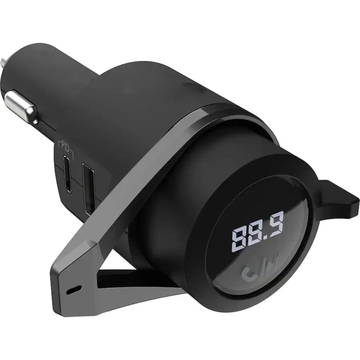 Dual-Port Fast Charge Bluetooth Fm Car Transmitter, Digital Display Wireless Audio Receiver With Hands-Free Calling Function