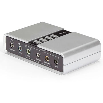 7.1 Channel Usb 2.0 External Digital-Analog Audio Adapter, Multi-Jack Surround Sound Sound Card With Optical Input And Output Ports